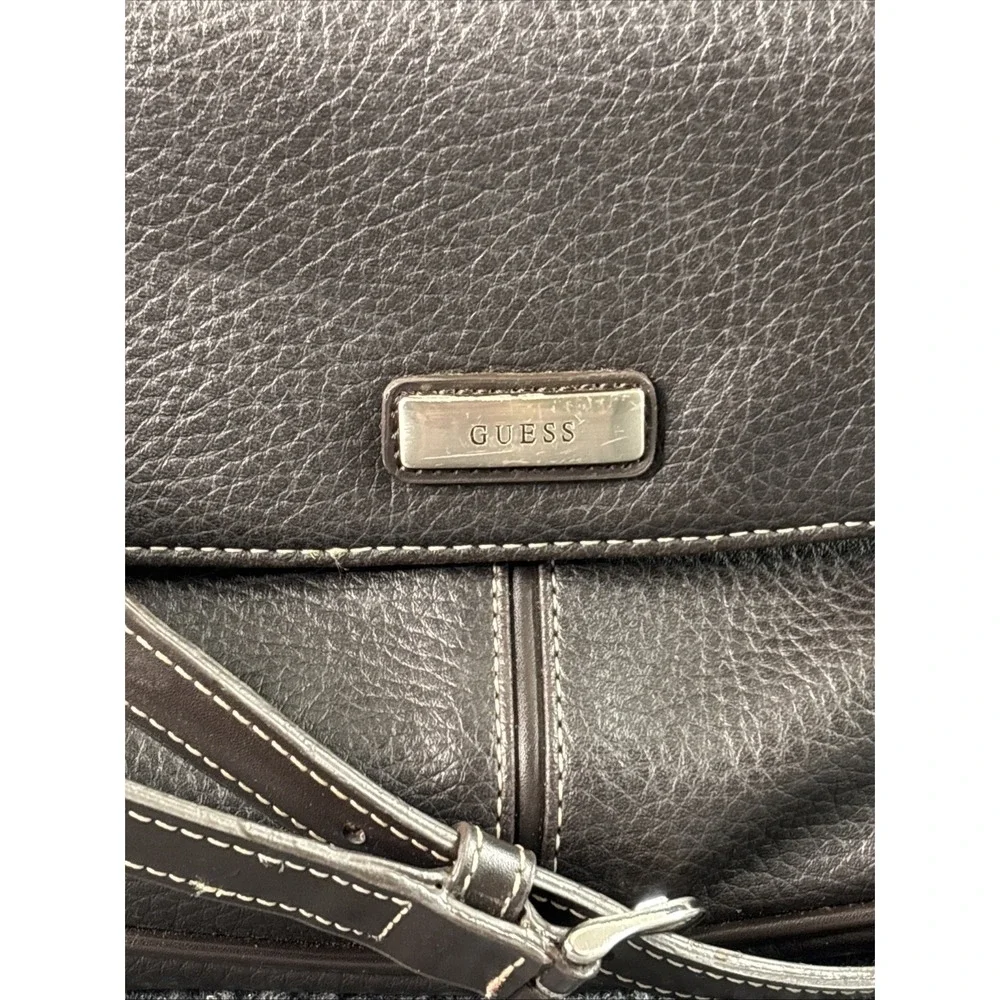 Vintage Guess Crossbody Pebbled Leather Black Purse